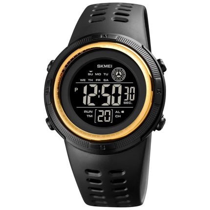 SKMEI 1773 Triplicate Round LED Dual Time Digital Display Colorful Backlight Electronic Watch