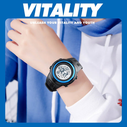 SKMEI 1773 Triplicate Round LED Dual Time Digital Display Colorful Backlight Electronic Watch