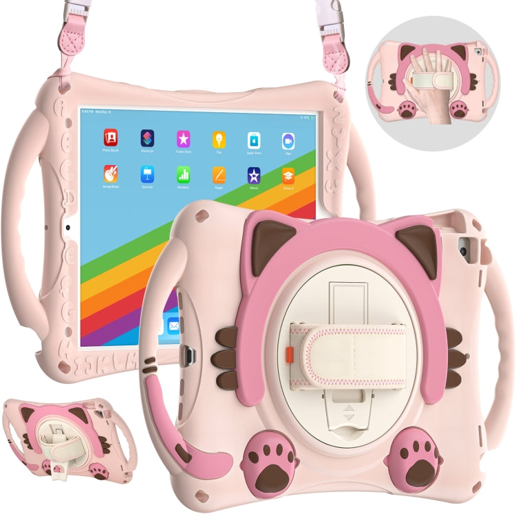 Cute Cat King Kids Shockproof EVA Protective Case with Holder & Shoulder Strap & Handle, For iPad 10.2 2021 / 2020 / 2019 / Pro 10.5 / Air 10.5