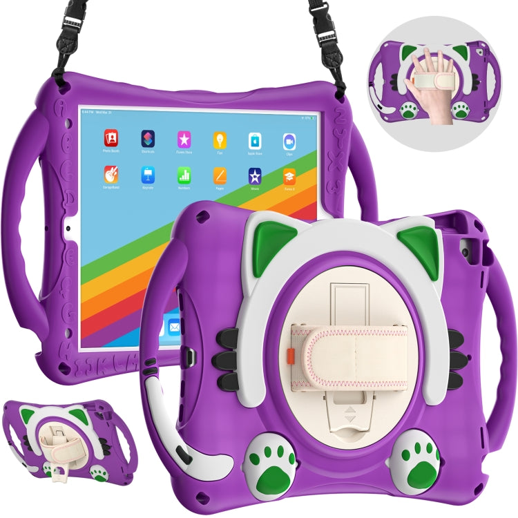 Cute Cat King Kids Shockproof EVA Protective Case with Holder & Shoulder Strap & Handle, For iPad 10.2 2021 / 2020 / 2019 / Pro 10.5 / Air 10.5