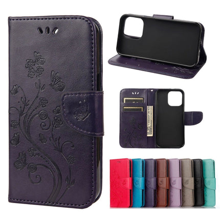Butterfly Flower Pattern Horizontal Flip Leather Case with Holder & Card Slots & Wallet, For iPhone 13 Pro, For iPhone 13 Pro Max