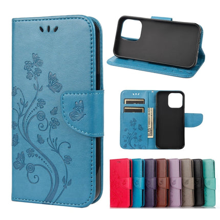 Butterfly Flower Pattern Horizontal Flip Leather Case with Holder & Card Slots & Wallet, For iPhone 13 Pro, For iPhone 13 Pro Max