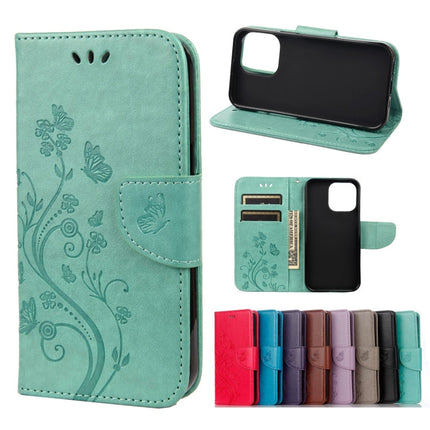 Butterfly Flower Pattern Horizontal Flip Leather Case with Holder & Card Slots & Wallet, For iPhone 13 Pro, For iPhone 13 Pro Max
