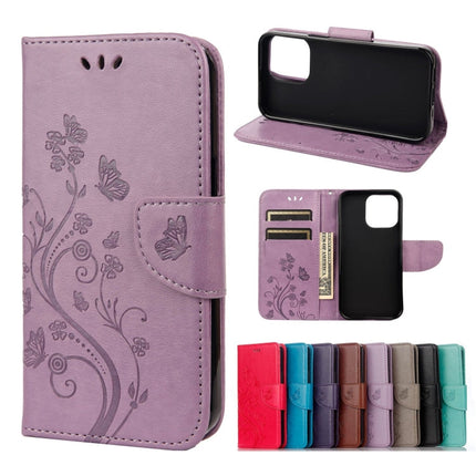 Butterfly Flower Pattern Horizontal Flip Leather Case with Holder & Card Slots & Wallet, For iPhone 13 Pro, For iPhone 13 Pro Max