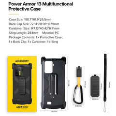 Multifunctional TPU + PC Protective Case with Back Clip & Carabiner, For Ulefone Armor 13