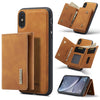 DG.MING M1 Series 3-Fold Multi Card Wallet + Magnetic Back Cover Shockproof Case with Holder Function, For iPhone X, For iPhone XS, For iPhone XS Max