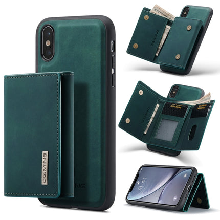 DG.MING M1 Series 3-Fold Multi Card Wallet + Magnetic Back Cover Shockproof Case with Holder Function