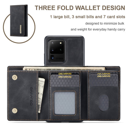 DG.MING M1 Series 3-Fold Multi Card Wallet  Back Cover Shockproof Case with Holder Function