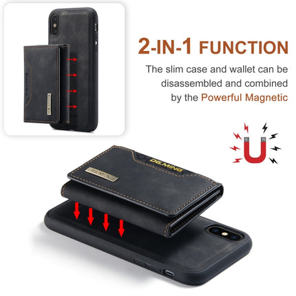 DG.MING M2 Series 3-Fold Multi Card Bag + Magnetic Back Cover Shockproof Case with Wallet & Holder Function, For iPhone X, For iPhone XS, For iPhone XS Max