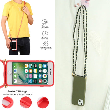 Wheat Straw Material + TPU Shockproof Case with Neck Lanyard, For iPhone 13 mini, For iPhone 13, For iPhone 13 Pro