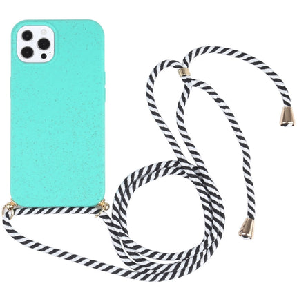 Wheat Straw Material + TPU Shockproof Case with Neck Lanyard, For iPhone 13 Pro Max