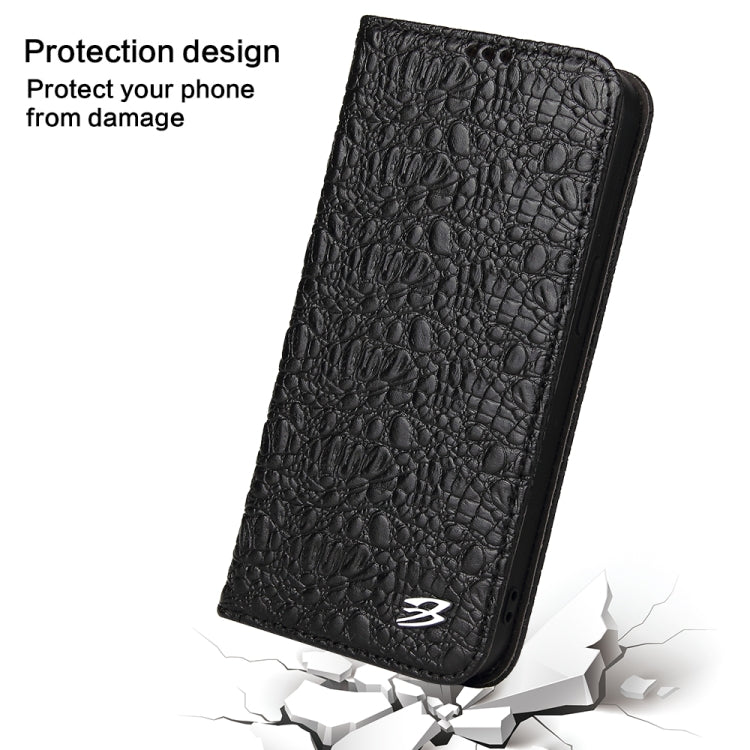 Fierre Shann Crocodile Texture Magnetic Horizontal Flip Genuine Leather Case with Holder & Card Slot, For iPhone 13 mini, For iPhone 13, For iPhone 13 Pro, For iPhone 13 Pro Max