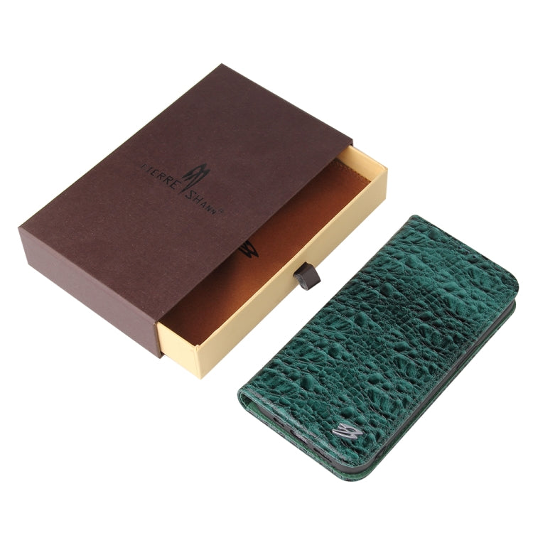 Fierre Shann Crocodile Texture Magnetic Horizontal Flip Genuine Leather Case with Holder & Card Slot, For iPhone 13 mini, For iPhone 13, For iPhone 13 Pro, For iPhone 13 Pro Max