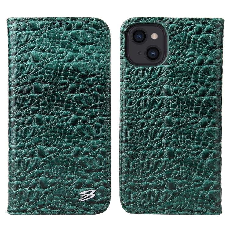 Fierre Shann Crocodile Texture Magnetic Horizontal Flip Genuine Leather Case with Holder & Card Slot, For iPhone 13 mini, For iPhone 13, For iPhone 13 Pro, For iPhone 13 Pro Max