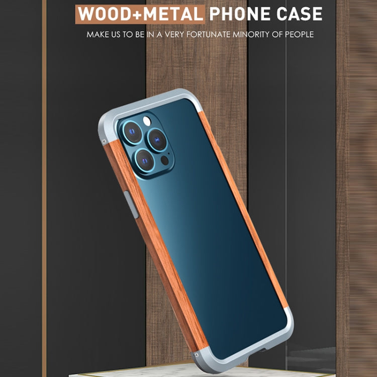 R-JUST Shockproof Iron + Wood Bumper Protective Case, For iPhone 13 mini, For iPhone 13, For iPhone 13 Pro, For iPhone 13 Pro Max