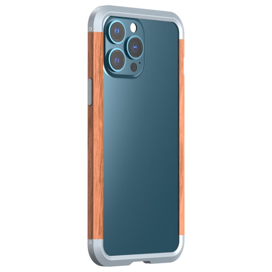 R-JUST Shockproof Iron + Wood Bumper Protective Case, For iPhone 13, For iPhone 13 Pro, For iPhone 13 Pro Max
