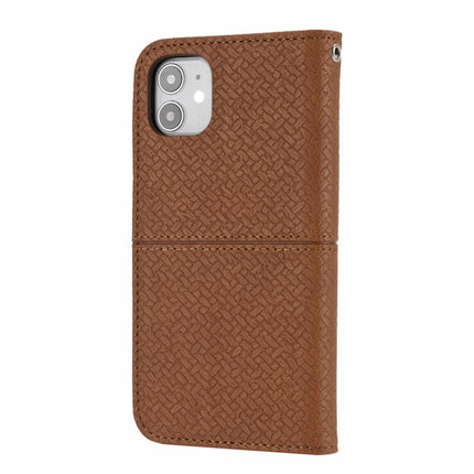 Woven Texture Stitching Magnetic Horizontal Flip PU Leather Case with Holder & Card Slots & Wallet & Lanyard, For iPhone 12 / 12 Pro, For iPhone 12 Pro Max, For iPhone 13 mini, For iPhone 13