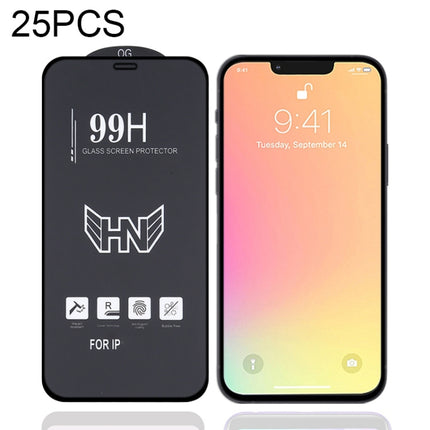 For iPhone 16e / 13 / 13 Pro 25pcs High Aluminum Large Arc Full Screen Tempered Glass Film, For iPhone 13 mini (25 PCS), For iPhone 16e / 13 / 13 Pro  (25pcs), For iPhone 13 Pro Max (25pcs)