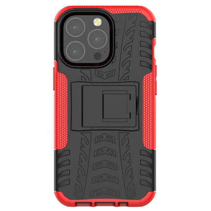 Tire Texture Shockproof TPU+PC Protective Case with Holder, For iPhone 13 Pro Max