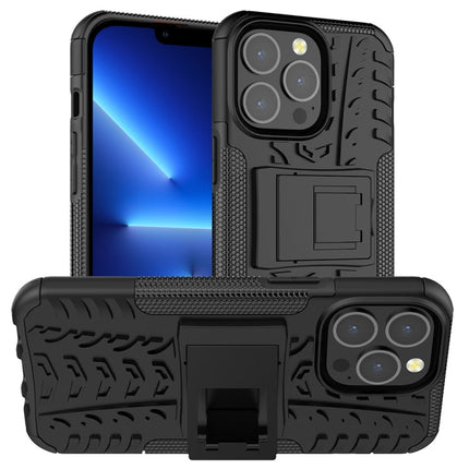 Tire Texture Shockproof TPU+PC Protective Case with Holder, For iPhone 13 Pro Max