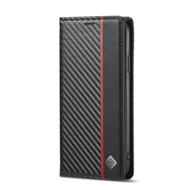 LC.IMEEKE Carbon Fiber PU + TPU Horizontal Flip Leather Case with Holder & Card Slot & Wallet, For iPhone 11, For iPhone 11 Pro, For iPhone 11 Pro Max, For iPhone 12 mini, For iPhone 12 / 12 Pro, For iPhone 12 Pro Max, For iPhone X / XS, For iPhone XR�...