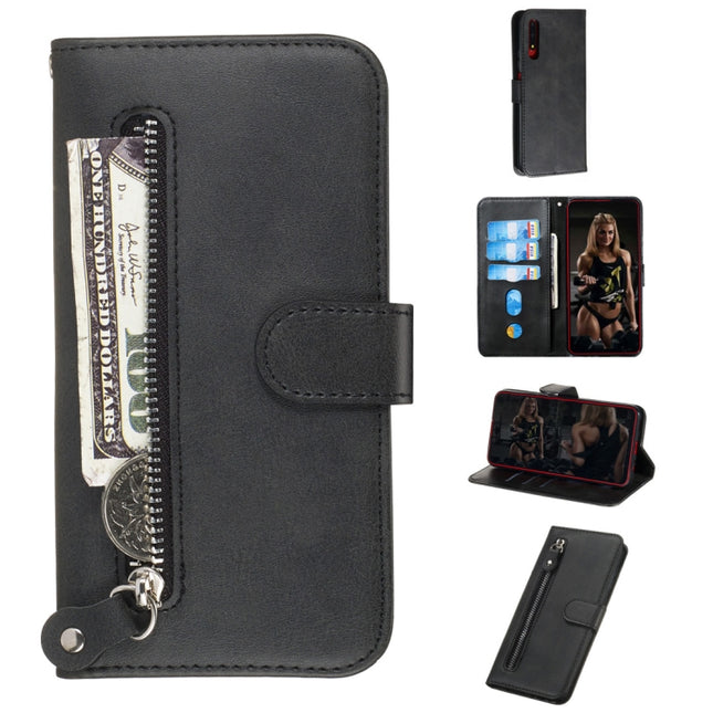 Fashion Calf Texture Zipper Horizontal Flip PU Leather Case, with Holder & Card Slots & Wallet, For Huawei Honor 9X / Honor 9X Pro