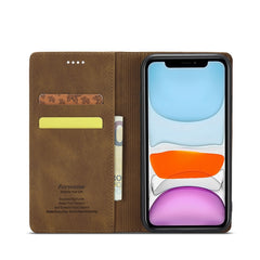 Forwenw F2 Series Magnetic Horizontal Flip Leather Case with Holder & Card Slots & Wallet