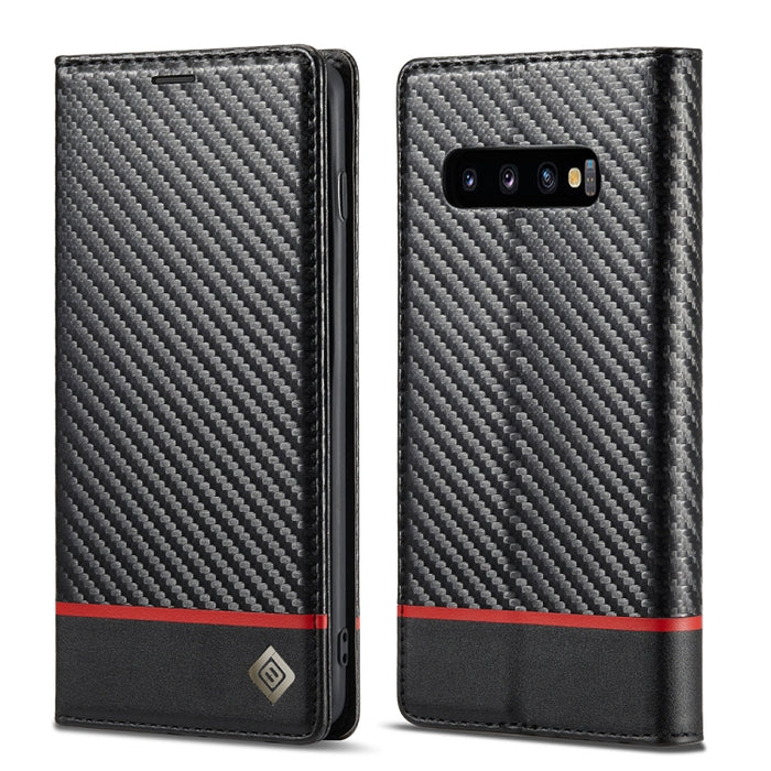 LC.IMEEKE Carbon Fiber PU + TPU Horizontal Flip Leather Case with Holder & Card Slot & Wallet, For Samsung Galaxy S10, For Samsung Galaxy S10+, For Samsung Galaxy S20, For Samsung Galaxy S20+, For Samsung Galaxy S20 FE, For Samsung Galaxy S21 5G       ...