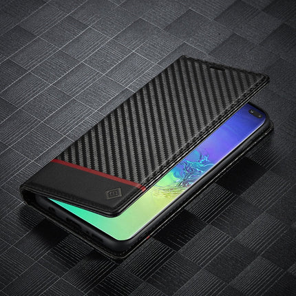 LC.IMEEKE Carbon Fiber PU + TPU Horizontal Flip Leather Case with Holder & Card Slot & Wallet, For Samsung Galaxy S10, For Samsung Galaxy S10+, For Samsung Galaxy S20, For Samsung Galaxy S20+, For Samsung Galaxy S20 FE, For Samsung Galaxy S21 5G�������...