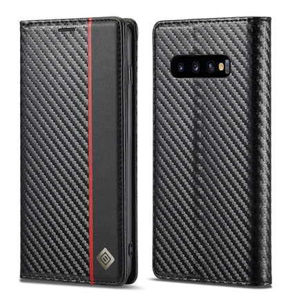 LC.IMEEKE Carbon Fiber PU + TPU Horizontal Flip Leather Case with Holder & Card Slot & Wallet, For Samsung Galaxy S10, For Samsung Galaxy S10+, For Samsung Galaxy S20, For Samsung Galaxy S20+, For Samsung Galaxy S20 FE, For Samsung Galaxy S21 5G�������...