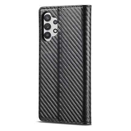 LC.IMEEKE Carbon Fiber PU + TPU Horizontal Flip Leather Case with Holder & Card Slot & Wallet For Samsung Galaxy A32 5G(Vertical Black), For Samsung Galaxy A32 5G