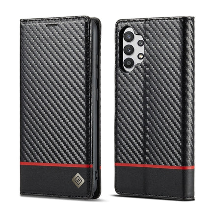 LC.IMEEKE Carbon Fiber PU + TPU Horizontal Flip Leather Case with Holder & Card Slot & Wallet For Samsung Galaxy A32 5G(Vertical Black), For Samsung Galaxy A32 5G