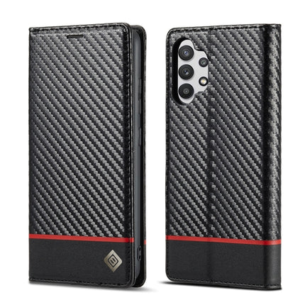 LC.IMEEKE Carbon Fiber PU + TPU Horizontal Flip Leather Case with Holder & Card Slot & Wallet For Samsung Galaxy A32 5G(Vertical Black), For Samsung Galaxy A32 5G