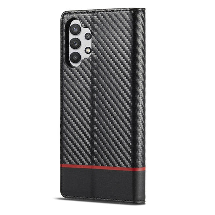 LC.IMEEKE Carbon Fiber PU + TPU Horizontal Flip Leather Case with Holder & Card Slot & Wallet For Samsung Galaxy A32 5G(Vertical Black), For Samsung Galaxy A32 5G