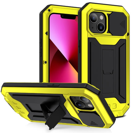 R-JUST Sliding Camera Shockproof Waterproof Dust-proof Metal + Silicone Protective Case with Holder, For iPhone 13 mini, For iPhone 13, For iPhone 13 Pro, For iPhone 13 Pro Max