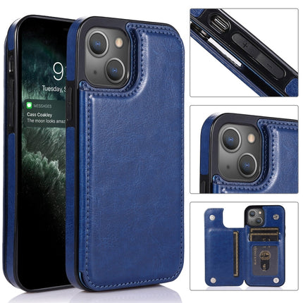 Double Buckle Shockproof PU Protective Case with Card Slots & Holder, For iPhone 13, For  iPhone 13 Mini, For iPhone 13 Pro