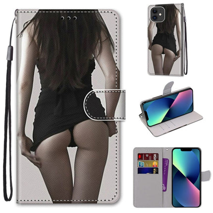 Coloured Drawing Cross Texture Horizontal Flip PU Leather Case with Holder & Card Slots & Wallet & Lanyard, For iPhone 13 mini