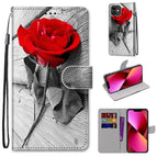 For iPhone 13 / B10 Wood Red Rose