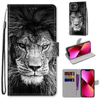 For iPhone 13 / B11 Black White Lion Head