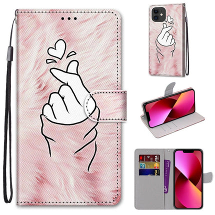 Coloured Drawing Cross Texture Horizontal Flip PU Leather Case with Holder & Card Slots & Wallet & Lanyard, For iPhone 13