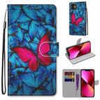 For iPhone 13 / Blue Red Butterfly