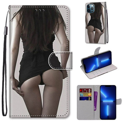 Coloured Drawing Cross Texture Horizontal Flip PU Leather Case with Holder & Card Slots & Wallet & Lanyard, For iPhone 13 Pro