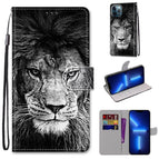 For iPhone 13 Pro / B11 Black White Lion Head