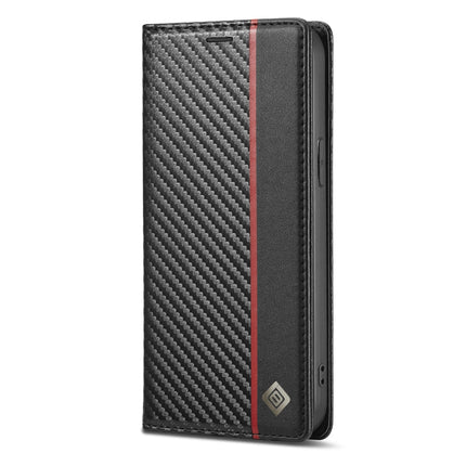LC.IMEEKE Carbon Fiber PU + TPU Horizontal Flip Leather Case with Holder & Card Slot & Wallet, For iPhone 13 mini, For iPhone 13, For iPhone 13 Pro, For iPhone 13 Pro Max