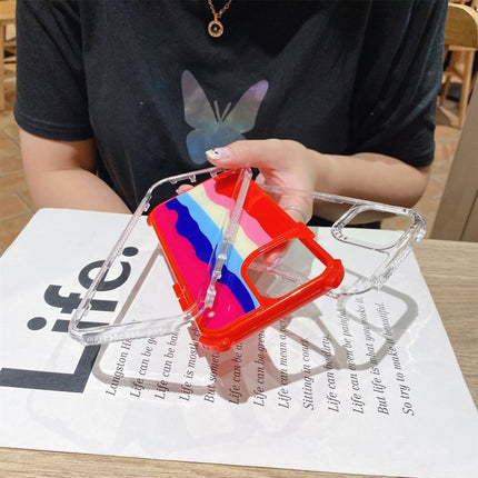 Rainbow TPU + PC Glass Shockproof Case, For iPhone 13, For iPhone 13 Pro, For iPhone 13 Pro Max, For iPhone 12 / 12 Pro, For iPhone 12 Pro Max, For iPhone 11, For iPhone 11 Pro, For iPhone 11 Pro Max