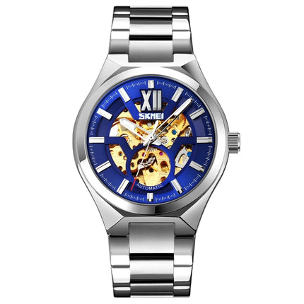 SKMEI 9258 Men Two-color Stainless Steel Strap Automatic Mechanical Watch