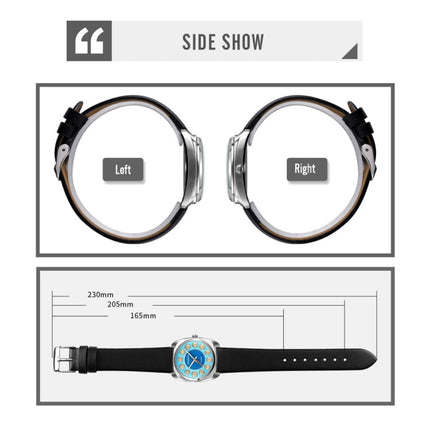 SKMEI Q029 Ladies Phone Number Pattern Dial Leather Strap Quartz Watch