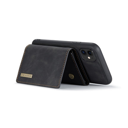 DG.MING M1 Series 3-Fold Multi Card Wallet + Magnetic Back Cover Shockproof Case with Holder Function