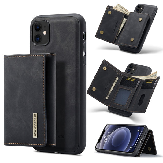 DG.MING M1 Series 3-Fold Multi Card Wallet + Magnetic Back Cover Shockproof Case with Holder Function, For iPhone 11, For iPhone 11 Pro, For iPhone 11 Pro Max