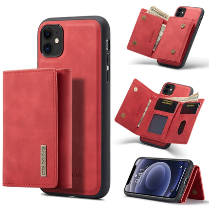 DG.MING M1 Series 3-Fold Multi Card Wallet + Magnetic Back Cover Shockproof Case with Holder Function